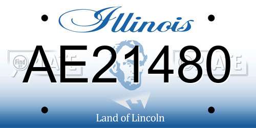 AE21480 Illinois License Plate