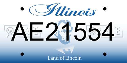 AE21554 Illinois License Plate
