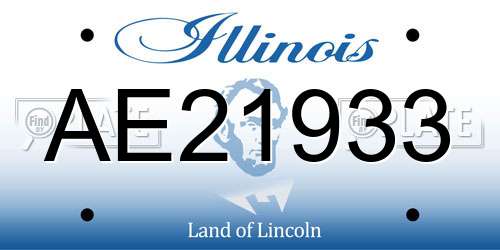 AE21933 Illinois License Plate
