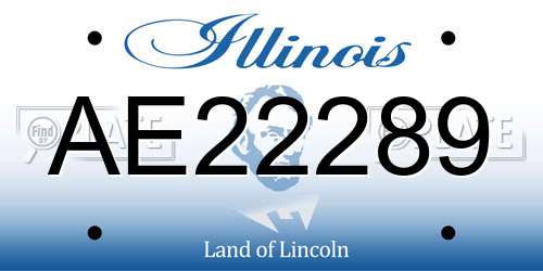 AE22289 Illinois License Plate