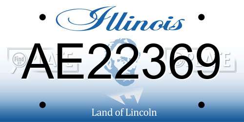 AE22369 Illinois License Plate
