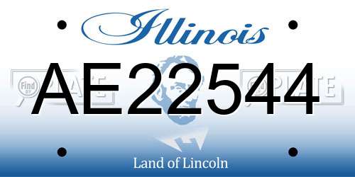 AE22544 Illinois License Plate