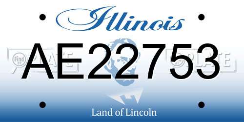 AE22753 Illinois License Plate