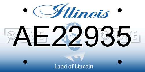 AE22935 Illinois License Plate