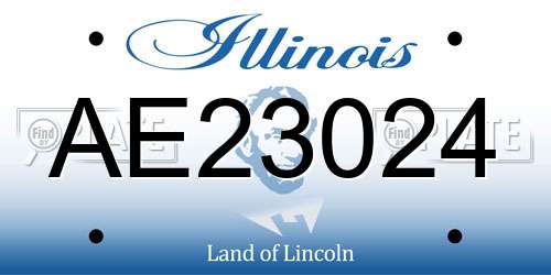 AE23024 Illinois License Plate