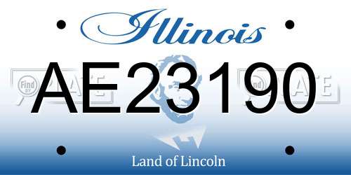 AE23190 Illinois License Plate