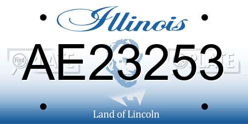 AE23253 Illinois License Plate