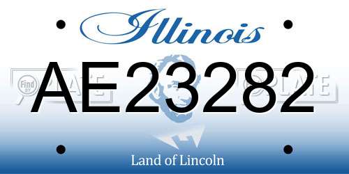 AE23282 Illinois License Plate