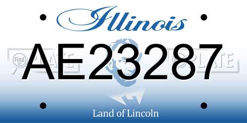 AE23287 Illinois License Plate