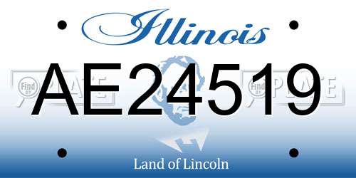 AE24519 Illinois License Plate