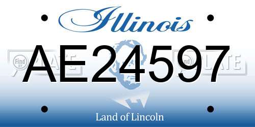 AE24597 Illinois License Plate
