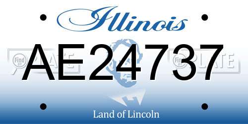 AE24737 Illinois License Plate