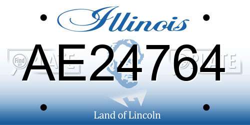 AE24764 Illinois License Plate