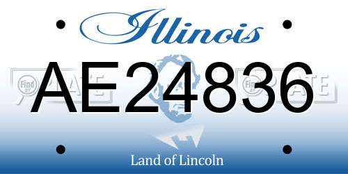 AE24836 Illinois License Plate