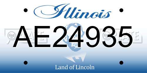 AE24935 Illinois License Plate