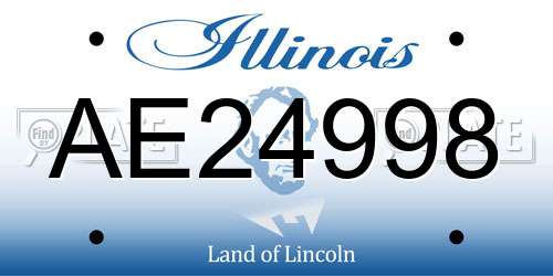 AE24998 Illinois License Plate