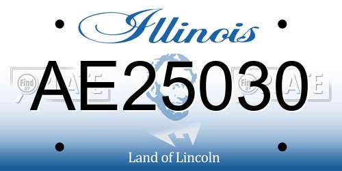 AE25030 Illinois License Plate