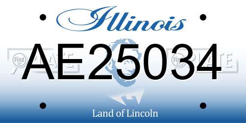 AE25034 Illinois License Plate