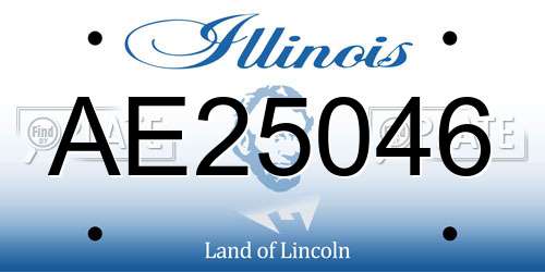 AE25046 Illinois License Plate