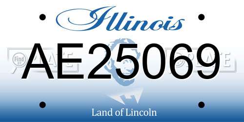 AE25069 Illinois License Plate