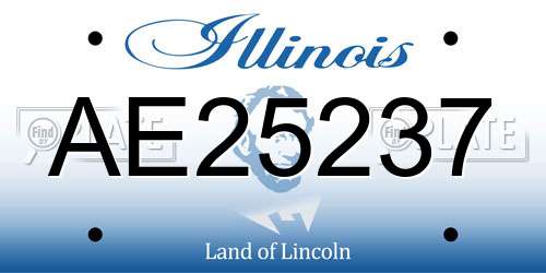 AE25237 Illinois License Plate