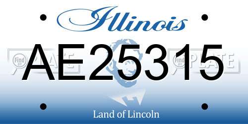 AE25315 Illinois License Plate