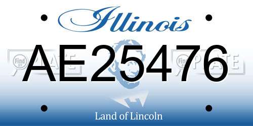 AE25476 Illinois License Plate