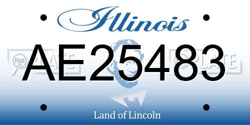 AE25483 Illinois License Plate
