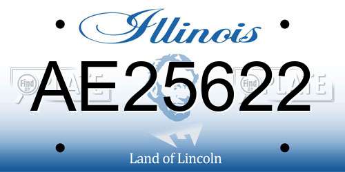 AE25622 Illinois License Plate