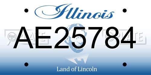 AE25784 Illinois License Plate