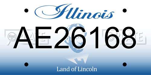AE26168 Illinois License Plate