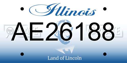 AE26188 Illinois License Plate
