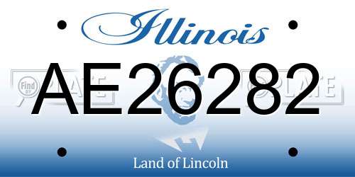 AE26282 Illinois License Plate