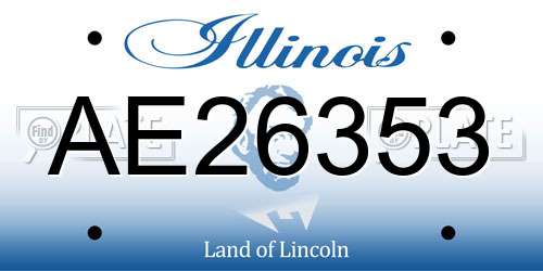 AE26353 Illinois License Plate
