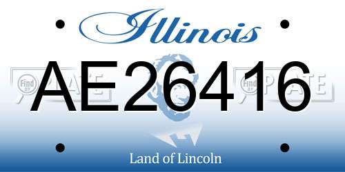AE26416 Illinois License Plate