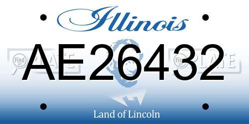 AE26432 Illinois License Plate