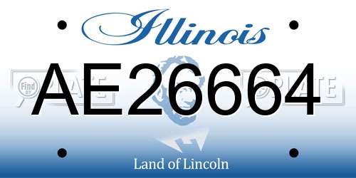 AE26664 Illinois License Plate
