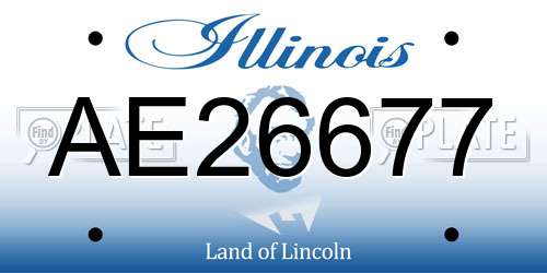 AE26677 Illinois License Plate