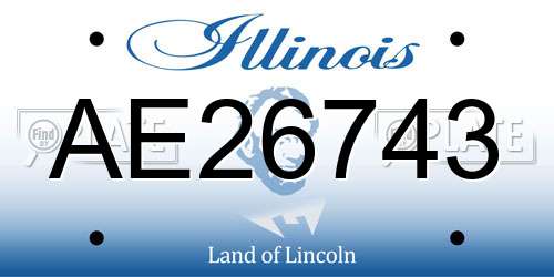 AE26743 Illinois License Plate