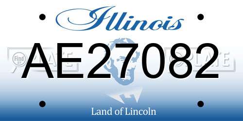 AE27082 Illinois License Plate