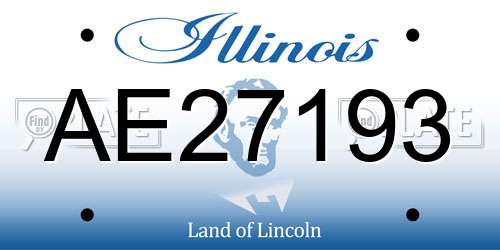 AE27193 Illinois License Plate