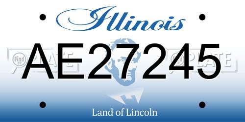 AE27245 Illinois License Plate