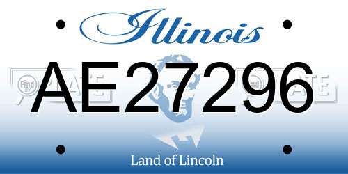 AE27296 Illinois License Plate