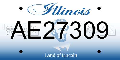 AE27309 Illinois License Plate