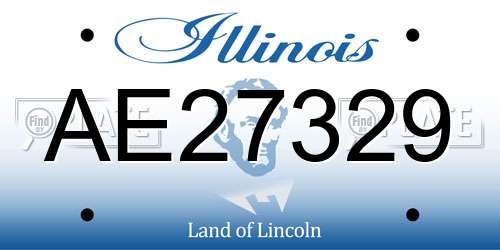 AE27329 Illinois License Plate