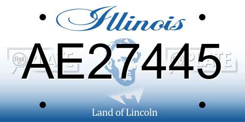 AE27445 Illinois License Plate