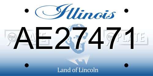 AE27471 Illinois License Plate