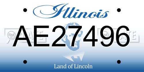 AE27496 Illinois License Plate
