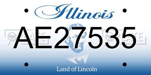AE27535 Illinois License Plate