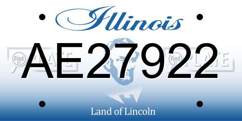 AE27922 Illinois License Plate